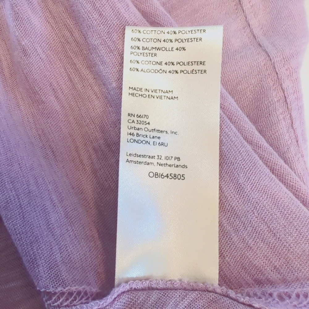 NWT Free People Aria Long Sleeve Trapeze Top Size Small Light Purple OB1645805 - Picture 9 of 9